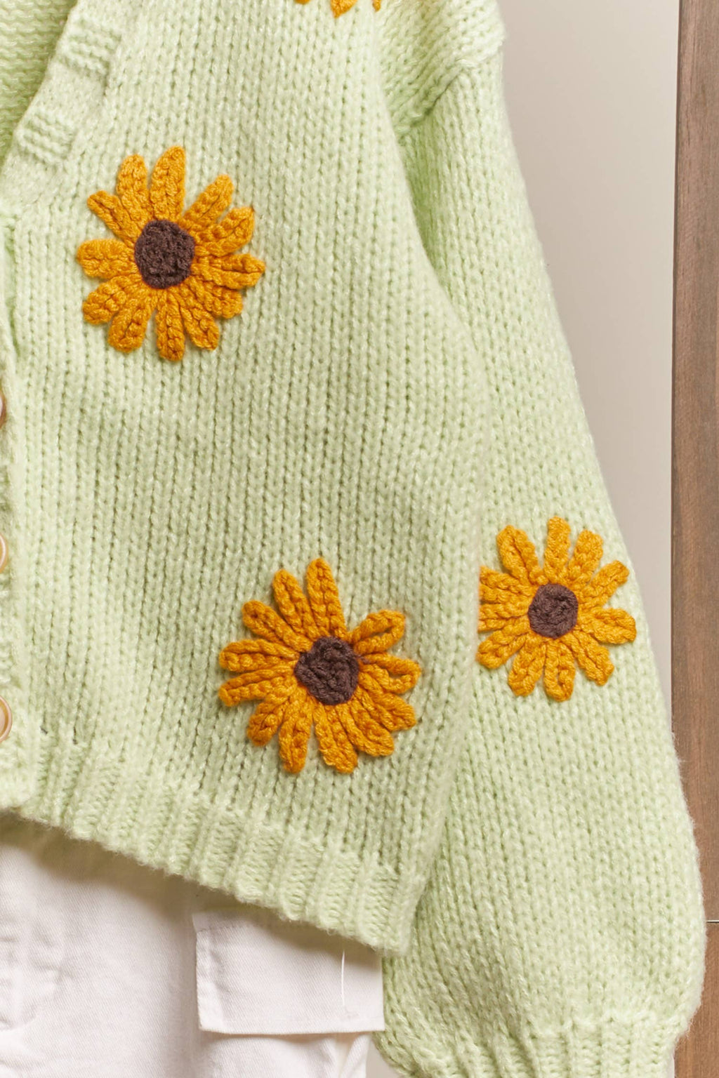 Mello. - Sunflower Embroidered V Neck Cardigan