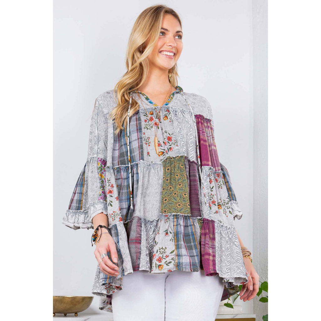 Artistic Fusion: Overdyed Jhabla Top With Emb