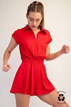 Rae Mode - BUTTER SHORT SLEEVE QUARTER ZIP ROMPER