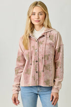 Festive Flower Embroidery Hoodie Jacket