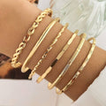 JOSSLYN by wall to wall - Gold Layered Bangle Set - Mixed Texture Stack |