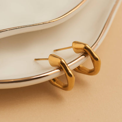 Howard's - Waterproof Earrings Bamboo C-Hoop in Gold & Stainless Steel