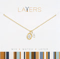 Center Court - Layers: Gold Oval Crystal & Pearl Pendant Necklace