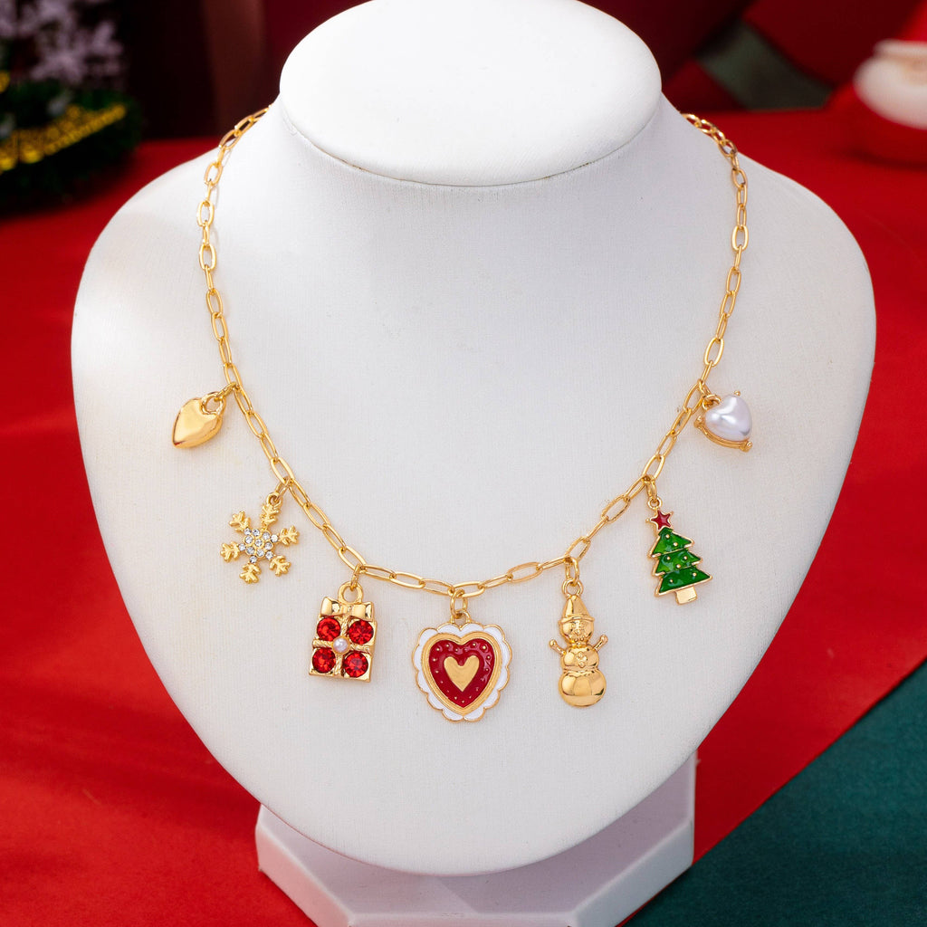 JOSSLYN by wall to wall - CHARM NECKLACE-Christmas Heart Tree Snowflake | 80N93298
