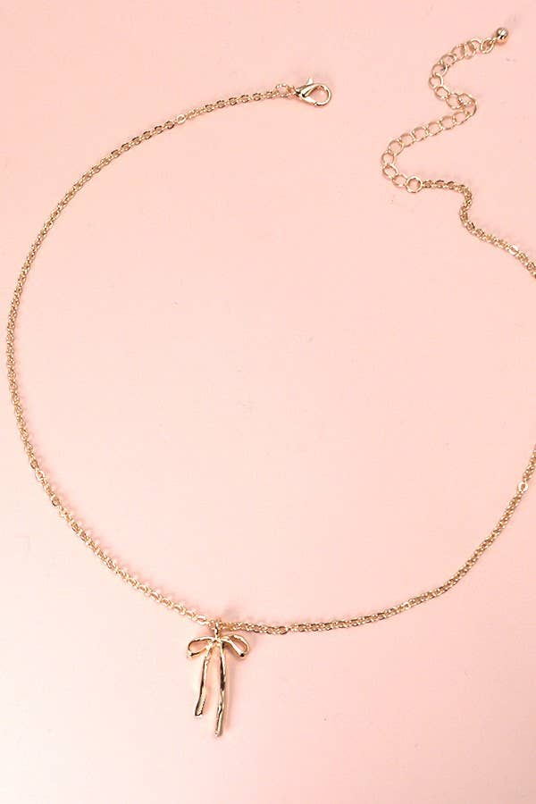 AUTHENTIC LONG BOW RIBBON NECKLACE |