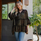Chic Overdyed Band Collar Jhabla Top (New Color)