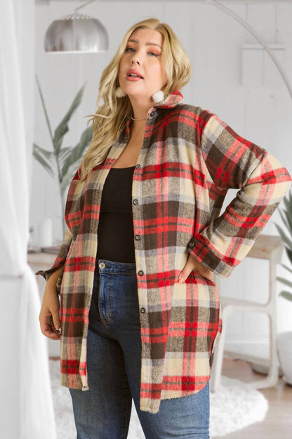Pretty PLUS CHECK SHIRTJACKET LONG SLEEVE