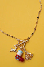 JOSSLYN by wall to wall - CHARM NECKLACE-CHRISTMAS SOCKS TREE RUDOLPH |