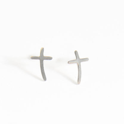 Howard's - Waterproof Earrings Cross Studs in Gold & Stainless Steel