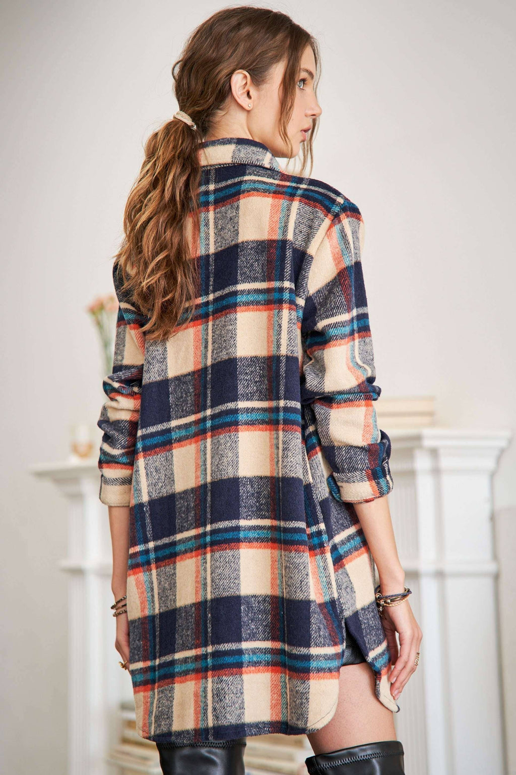 ADORA LA - CEJ1987A - CLASSIC FLANNEL SHACKET