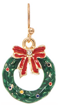 3D Ribboned Wreath Earring