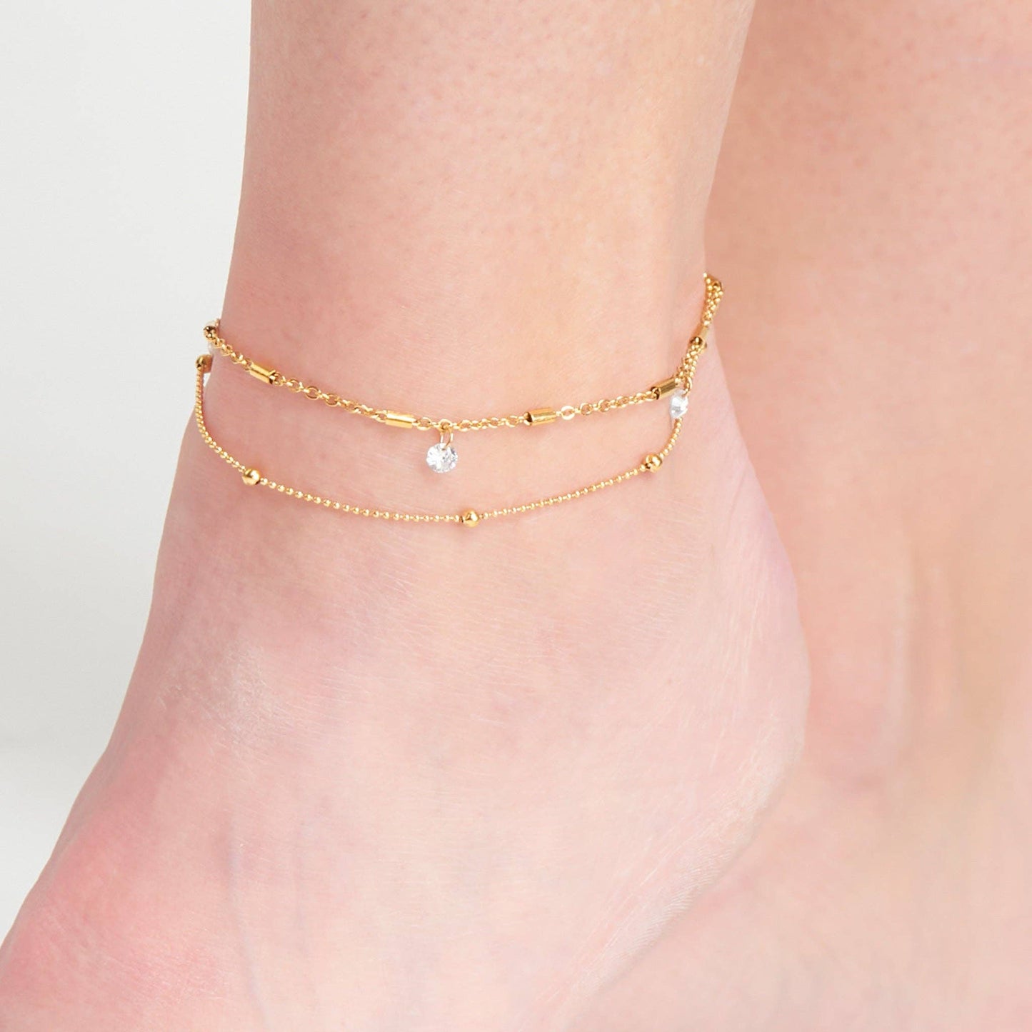 Howard's - Narelle Waterproof Gold Plated Dainty Multi Row Anklet
