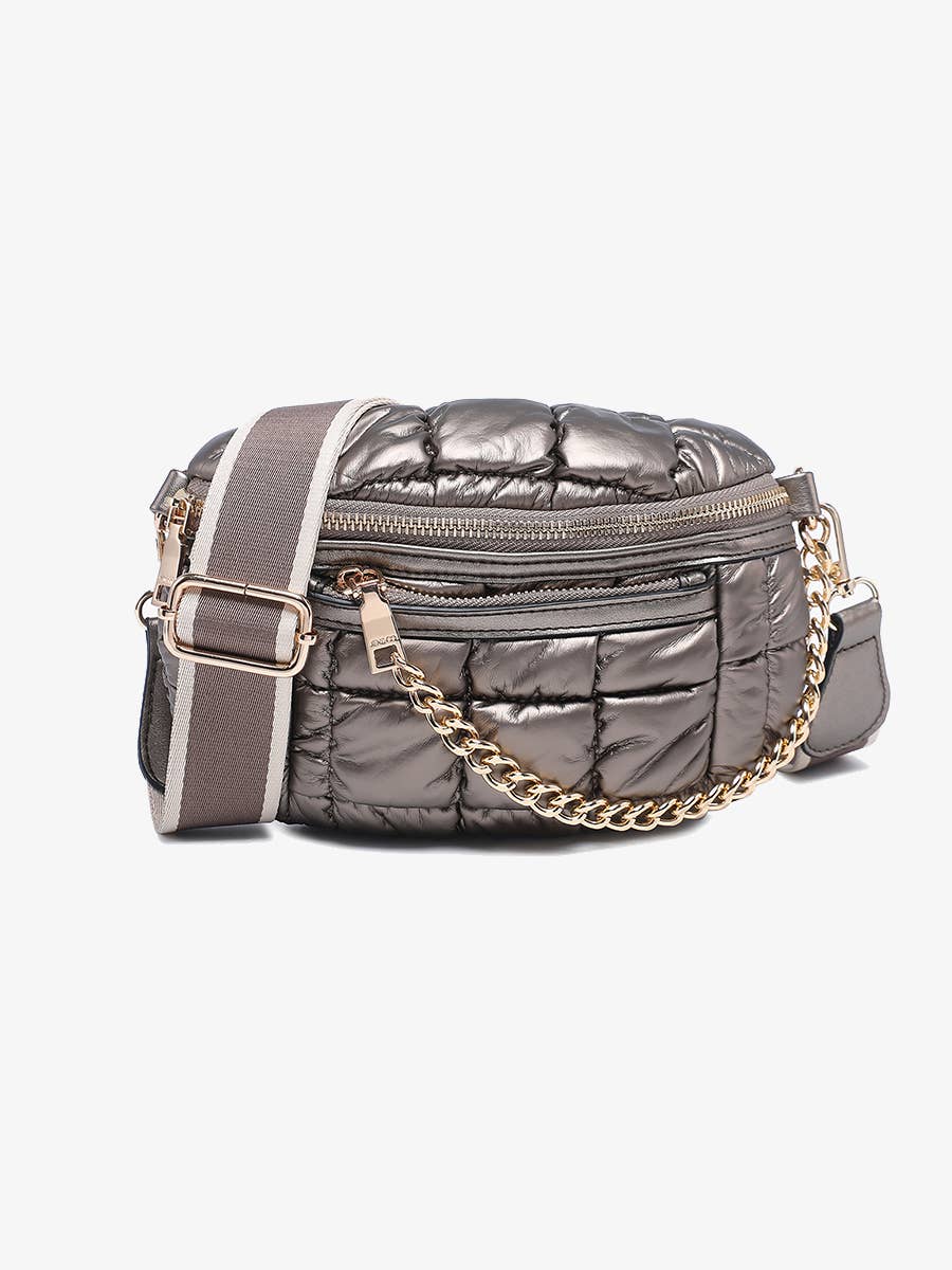 Jen & Co. - M2513 Mabel Quilted Nylon Belt Bag w/ Guitar Strap