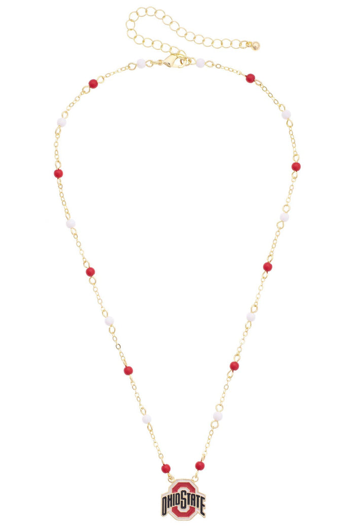 Canvas Style - Ohio State Buckeyes Logo Layering Necklace