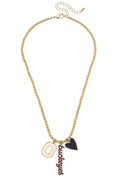 Canvas Style - Ohio State Buckeyes Ball Bead Charm Necklace in Shiny Gold