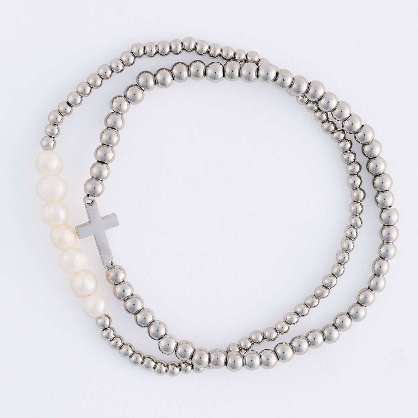 Howard's - Cross Bracelet Pearl Beaded Waterproof Narelle Duo Set