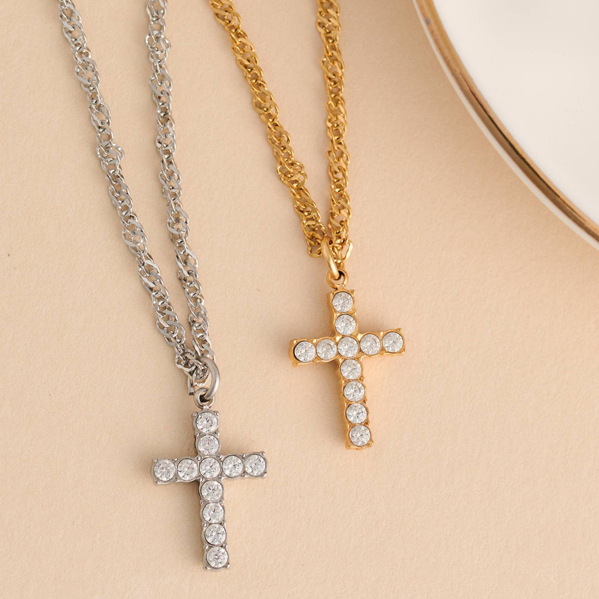 Howard's - Cross Necklace 16" Pave Pendant Waterproof Jewelry Narelle