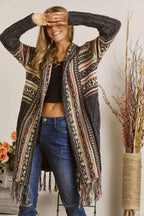 Maya FRINGE HEM AZTEC CARDIGAN