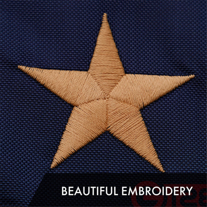 G128 - G128 Betsy Ross Tea Stained Flag 3x5FT Embroidered Polyester