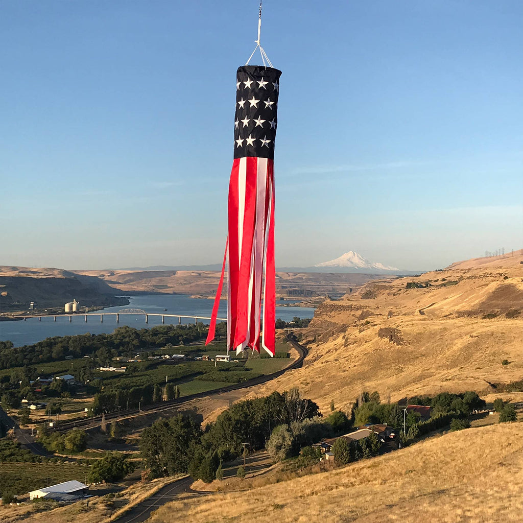 U.S. Stars and Stripes Embroidered 40" Windsock