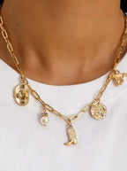 WESTERN BOOT STAR HAT HORSESHOE CHARM NECKLACE |