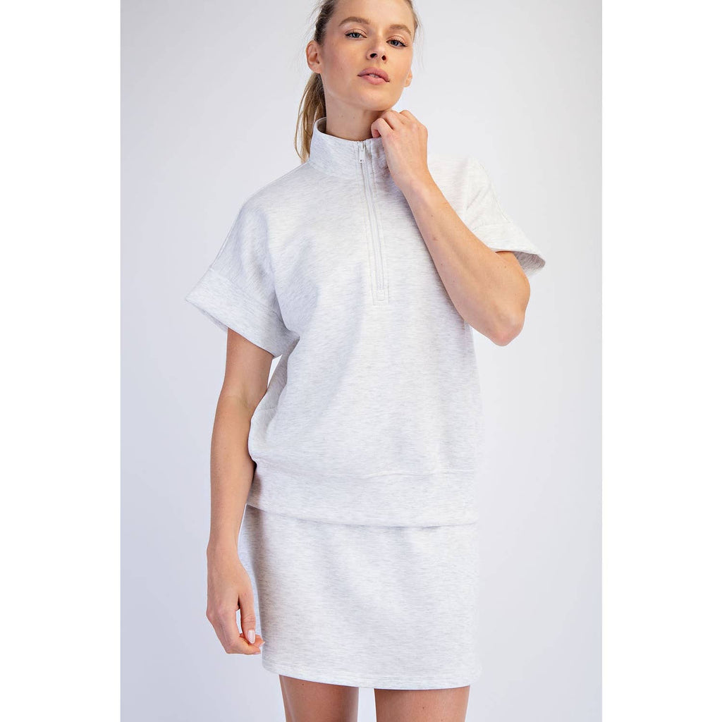 Rae Mode - MODAL SCUBA QUARTER ZIP SHORT SLEEVE TOP