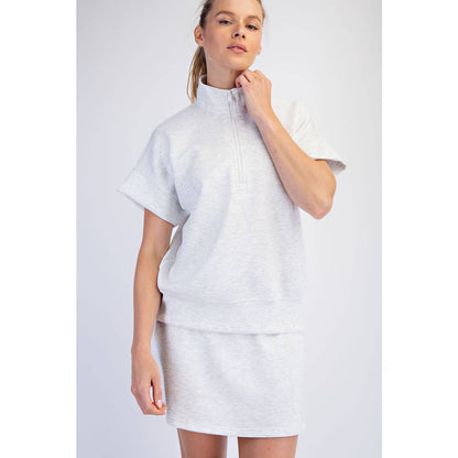 Rae Mode - MODAL SCUBA QUARTER ZIP SHORT SLEEVE TOP