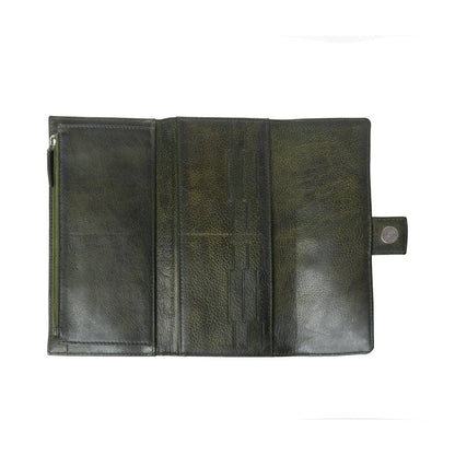 Myra Bag - Myra Zidana Santa Fe Woven Veg Tanned Leather Wallet in Luna Green