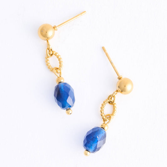 Howard's - Waterproof Earrings Faceted Lapis Narelle Drop Gold