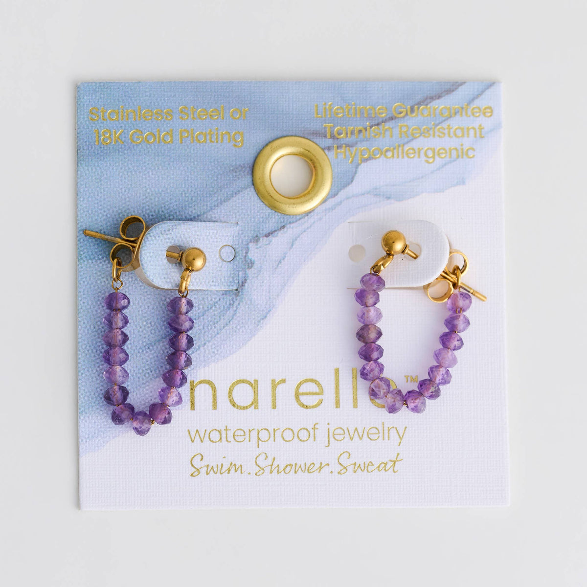 Waterproof Earrings Genuine Pearl Beaded Drop Narelle Gold