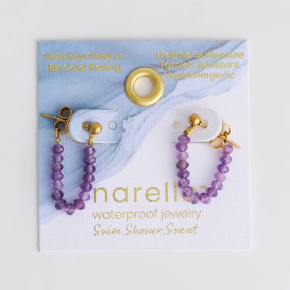Waterproof Earrings Genuine Pearl Beaded Drop Narelle Gold
