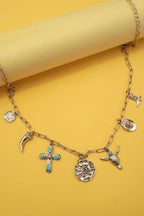 CHARM NECKLACE-WESTERN CROSS COWBOY HAT | 80N91684