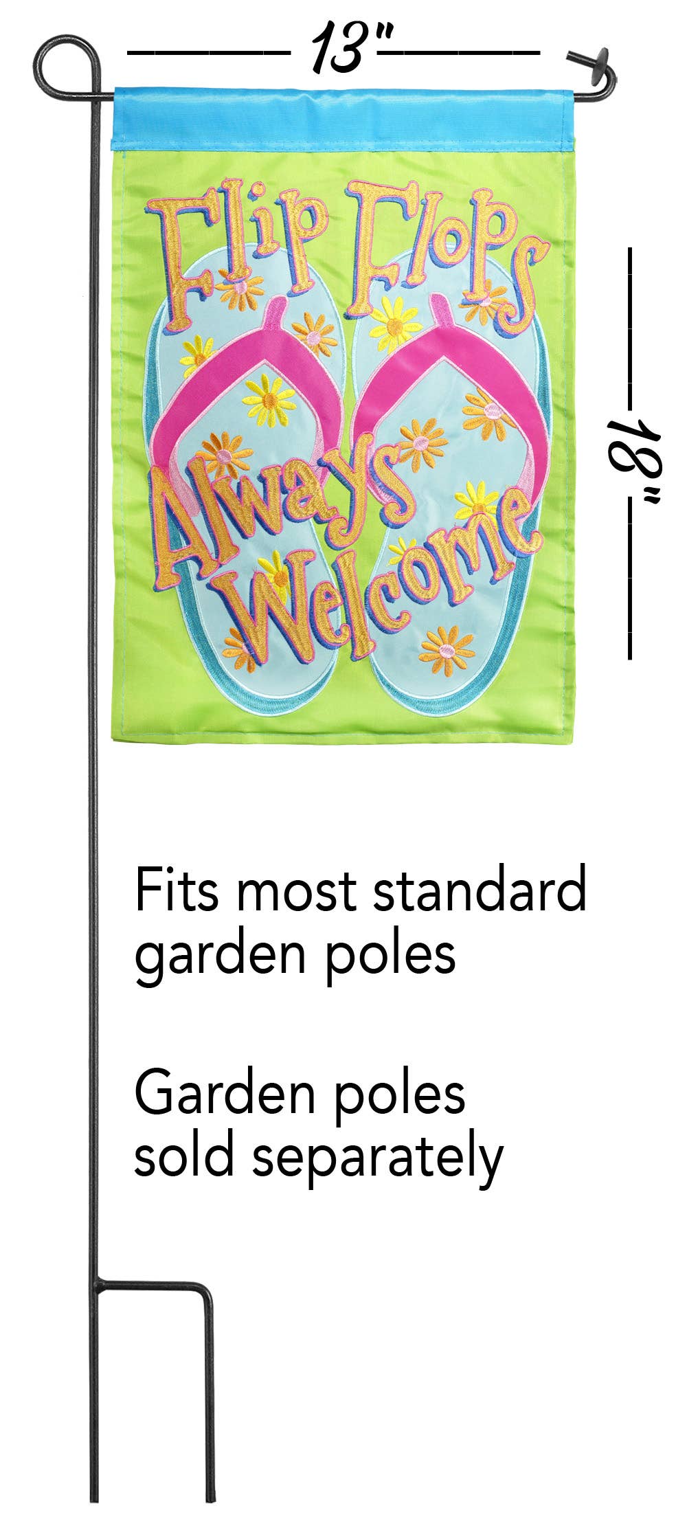 Magnolia - FLIP FLOP WELCOME APPLIQUE GARDEN FLAG