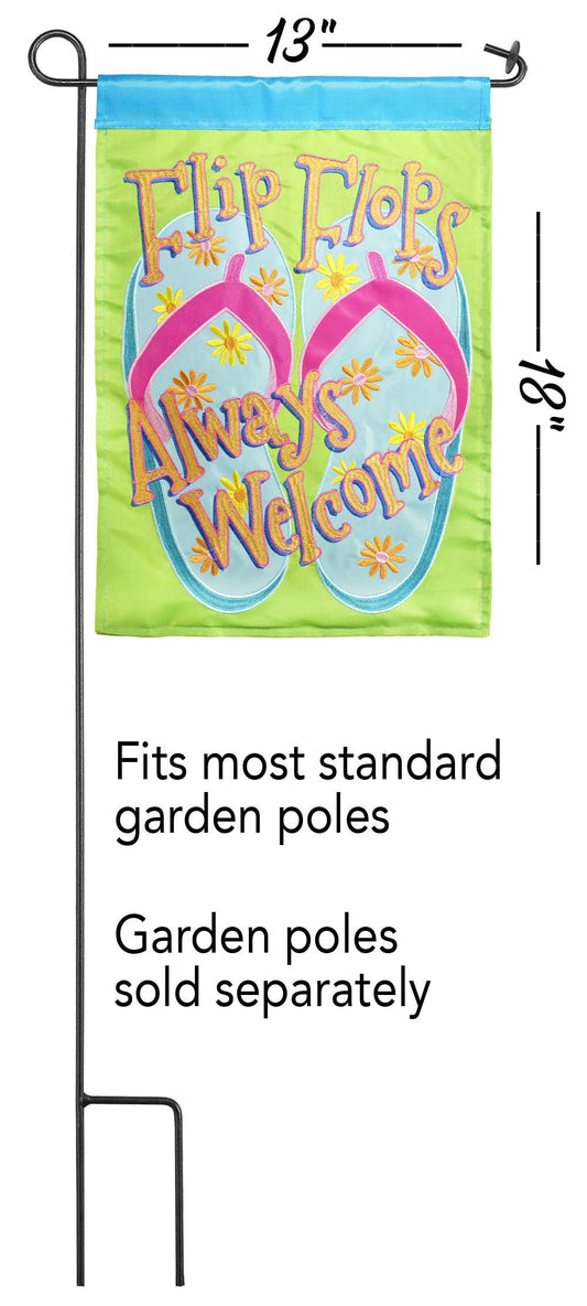 Magnolia - FLIP FLOP WELCOME APPLIQUE GARDEN FLAG