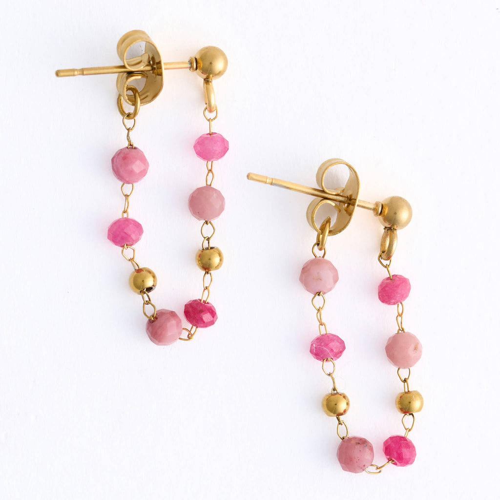 Howard's - Waterproof Earrings Gemstone Beaded Drop Narelle Gold