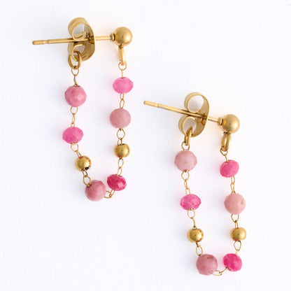 Howard's - Waterproof Earrings Gemstone Beaded Drop Narelle Gold
