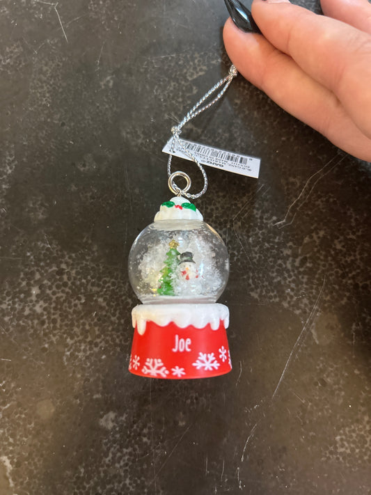Joe Mini Snow Globe Ornament