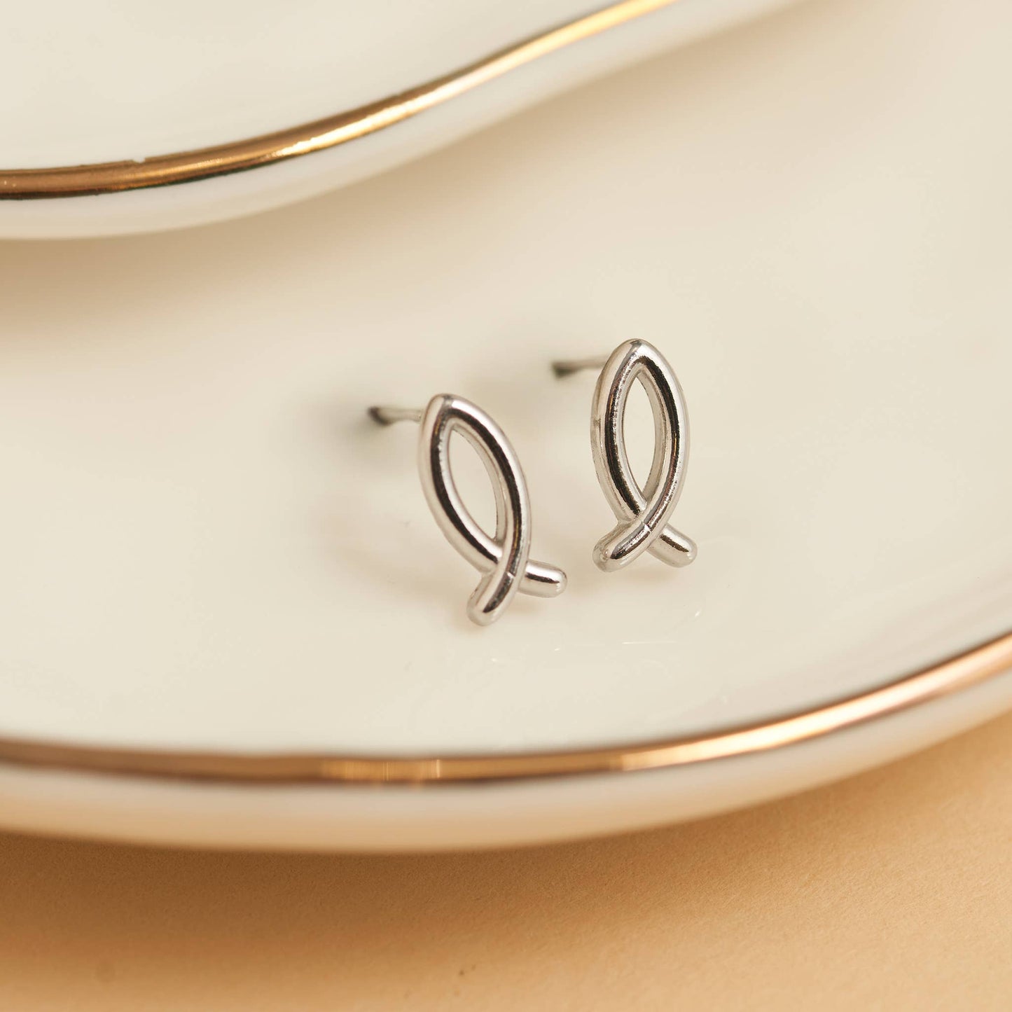 Howard's - Waterproof Earrings Ichthy Studs in Gold & Stainless Steel