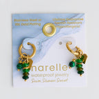 Howard's - Waterproof Earrings Heart Charm Malachite Hoop Narelle Gold