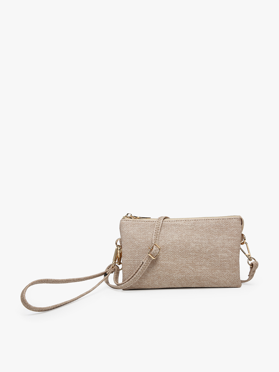Jen & Co. - M013 Riley Monogrammable 3 Compartment Crossbody/Wristlet