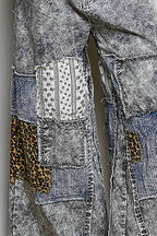 Pol Clothing - Handcrafted Vintage DIY Patchwork-Style Waistband Wide Pant