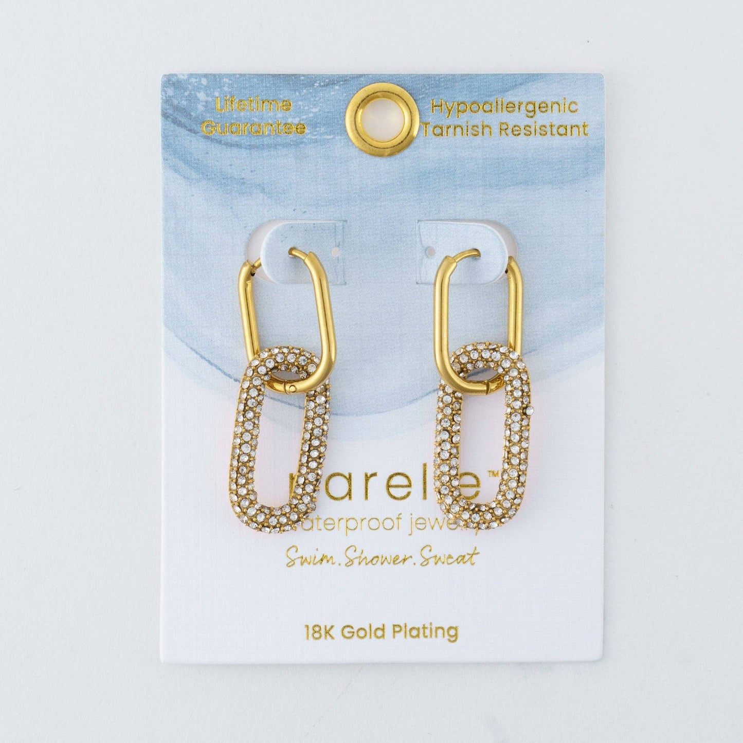 Howard's - Narelle Waterproof Pave Linked Hoop Earrings