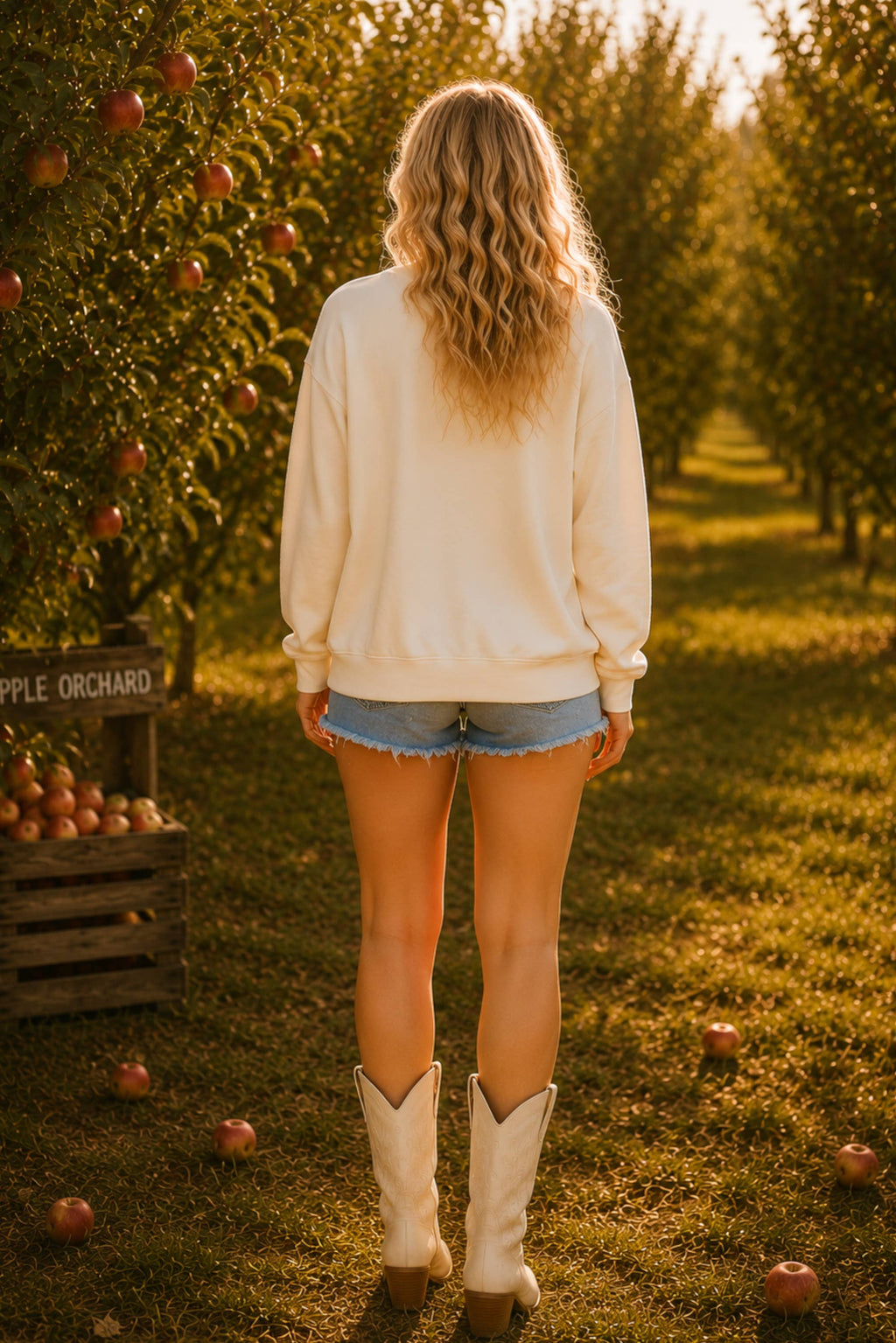 Main Strip - Pumpkin Season Gingham Bow Graphic Sweatshirt