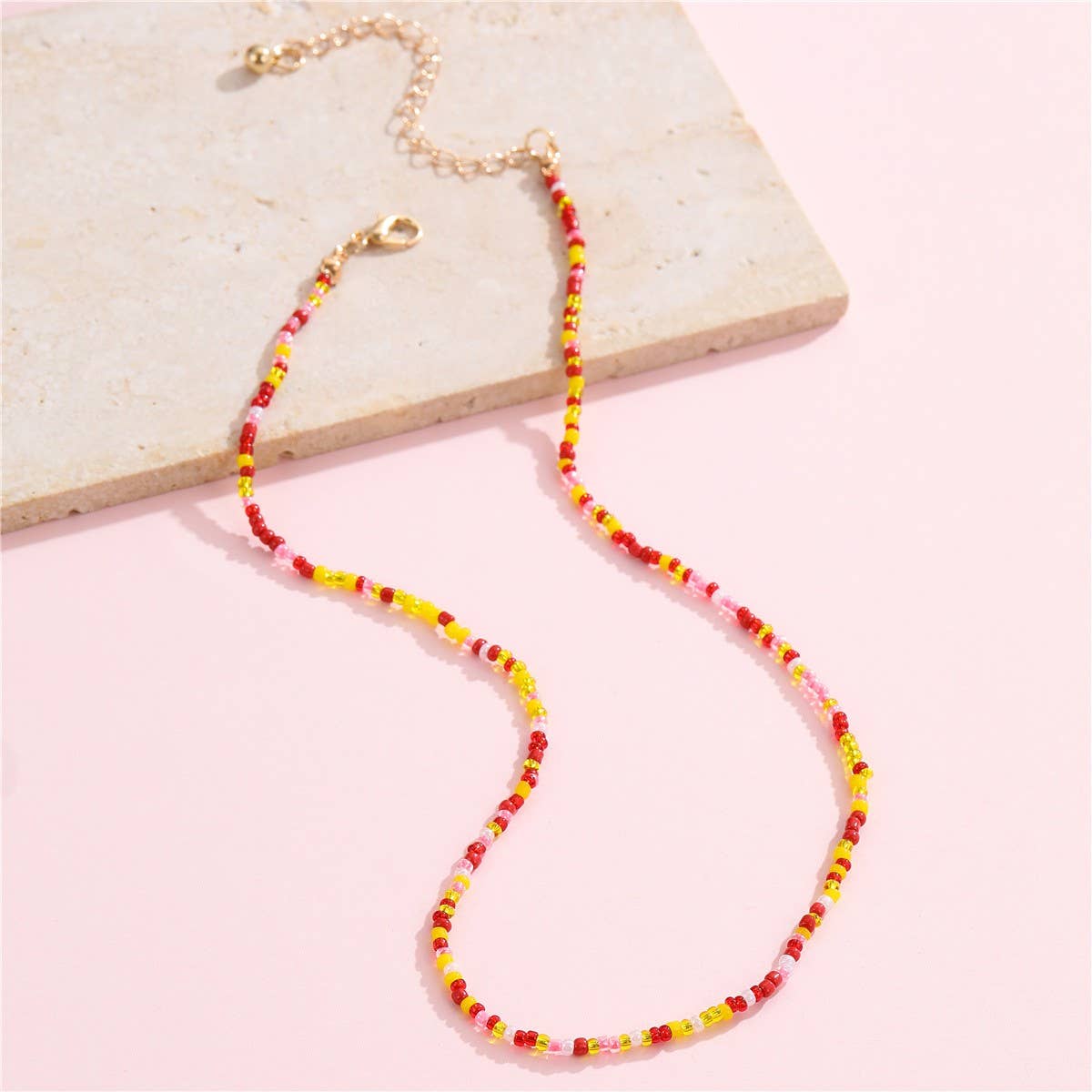 18K STAINLESS STEEL TARNISH FREE BEADED NECKLACE