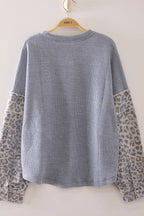 Carmen Contrast Print Sleeve Thermal Top