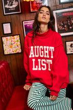 BUCKETLIST INC - IT2594-NICELIST | Reversible 'LIST' Slogan Mockneck Pullover