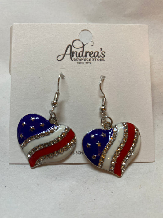 Patriotic Hearts Earrings