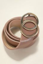 DOUBLE O BUCKLE FAUX LEATHER BELT |