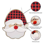 JEC Home Goods Inc - Christmas Santa Burlap Burlap Puffy Wall Hanging Rustic Porch Door Décor  20"x17.5"