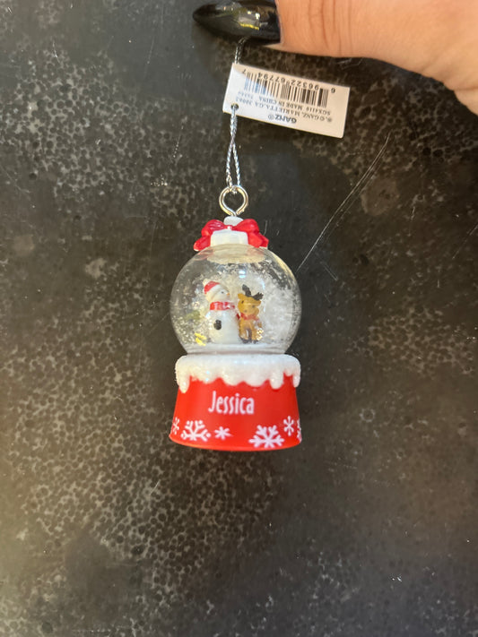 Jessica Mini Snow Globe Ornament